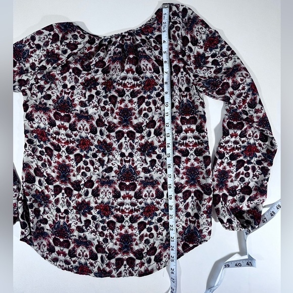 STOOSH Floral Cottagecore Blouse Peasant Boho Keyhole Tie Sz Small - Picture 9 of 10